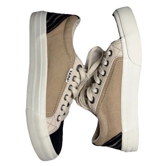 Taos Plim Soul Lux Sneaker Round Toe LaceUp Colorblock Black Tan Multi PLS-13644 - Picture 2 of 9